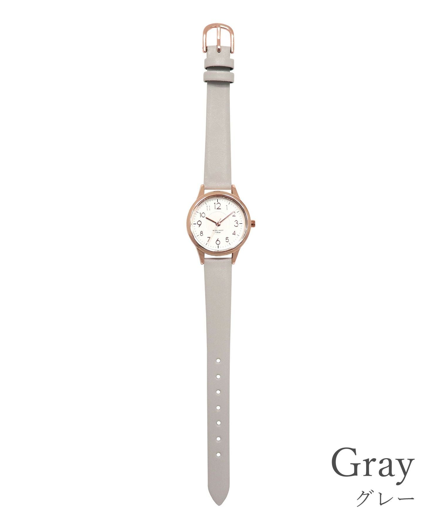 【10気圧防水】 レディースシンプルベルトウォッチ