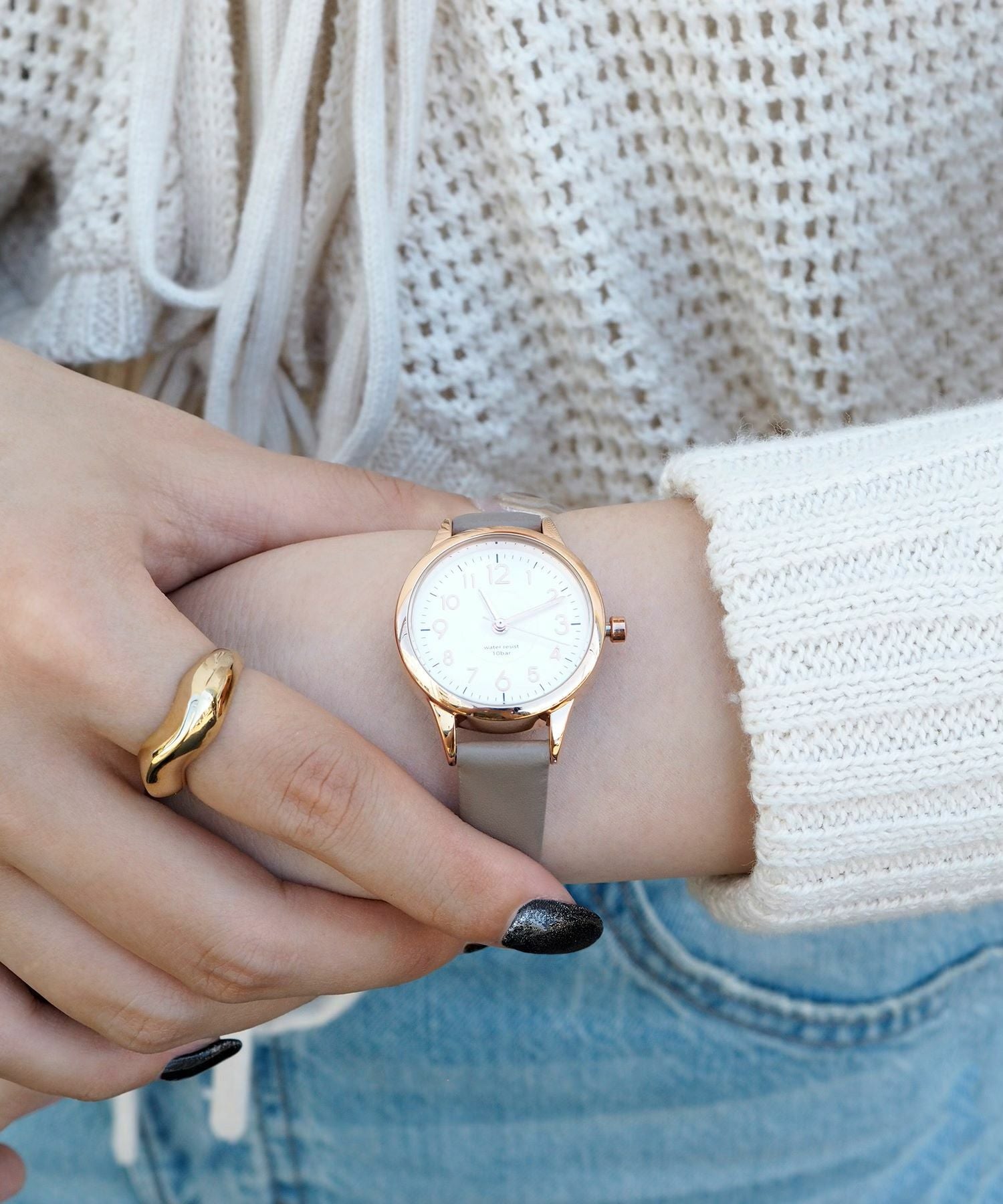 【10気圧防水】 レディースシンプルベルトウォッチ