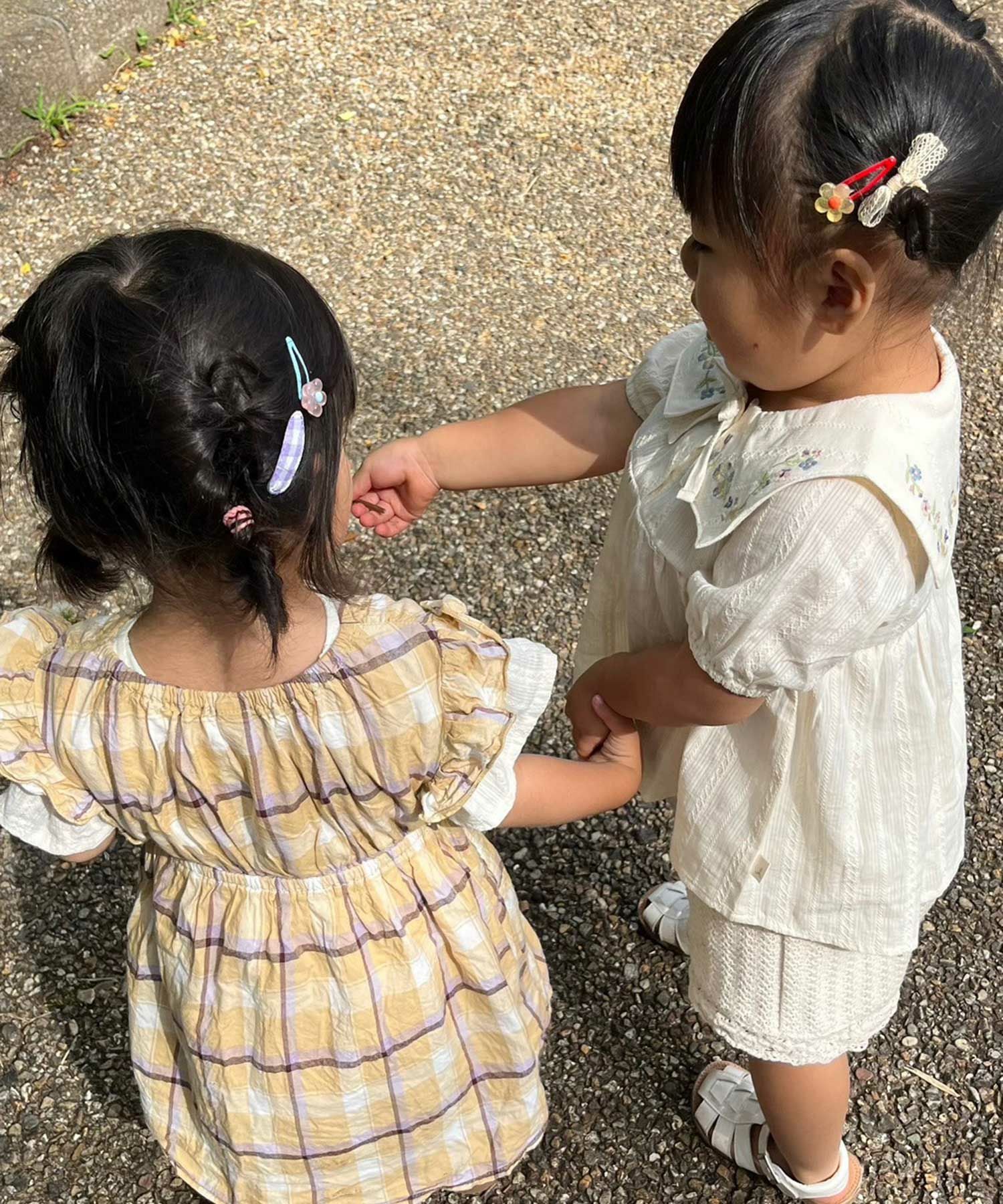 パステルカラーギンガムチェックパッチンピン【JUNO kids】