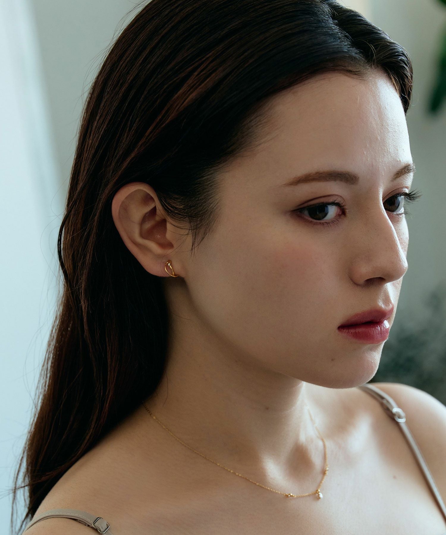 クロスフープノンホールイヤリング