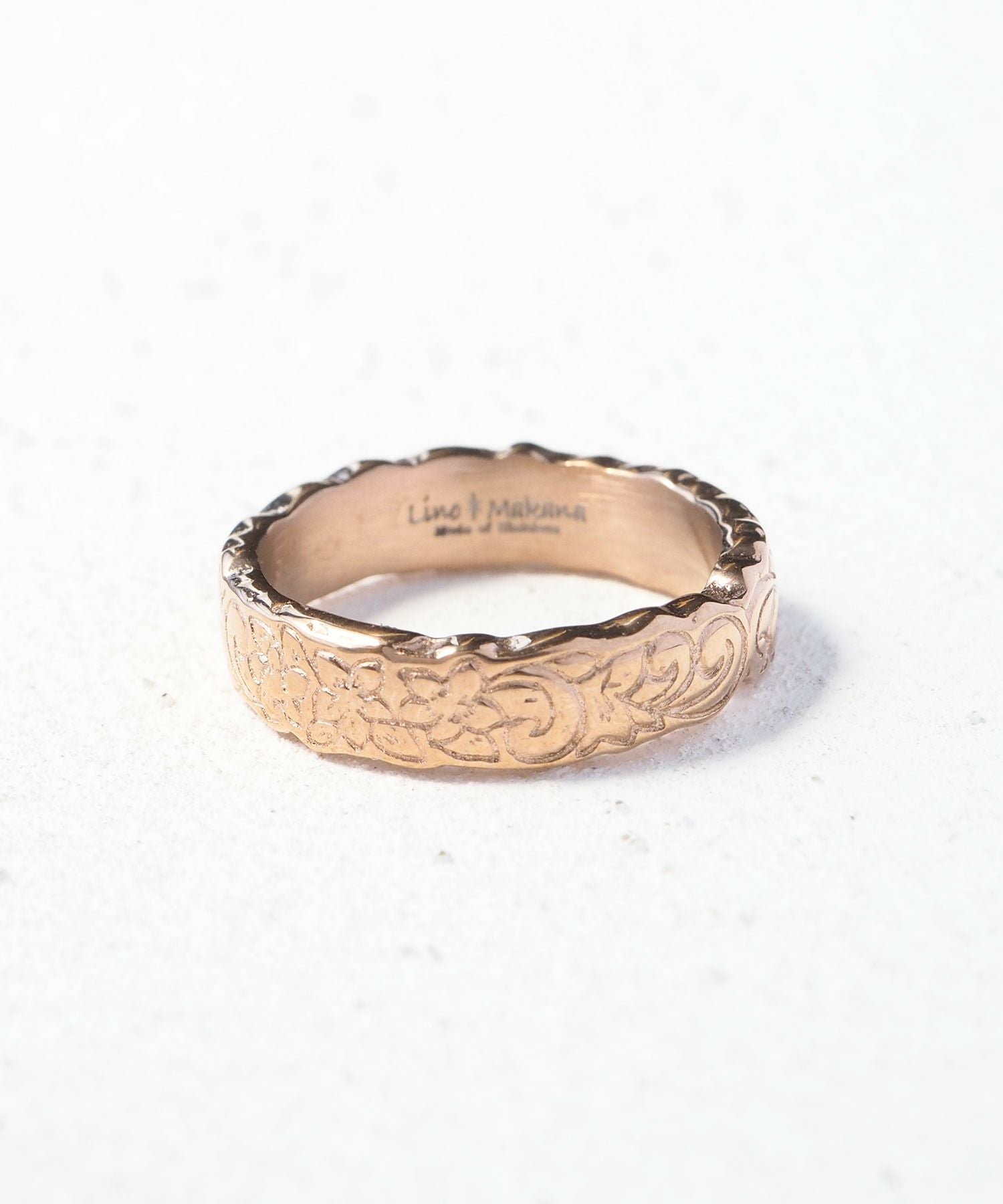 Plumeria&Scroll Ring【Lino*Makana】