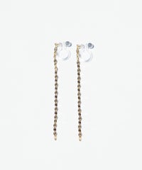 デザインチェーン樹脂ノンホールイヤリング