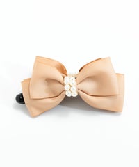 ピタッとずれない２連パールリボンバナナクリップ