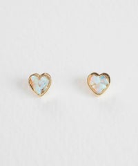 プチハートストーンチタンポストピアス【MUK Dreamy stone】