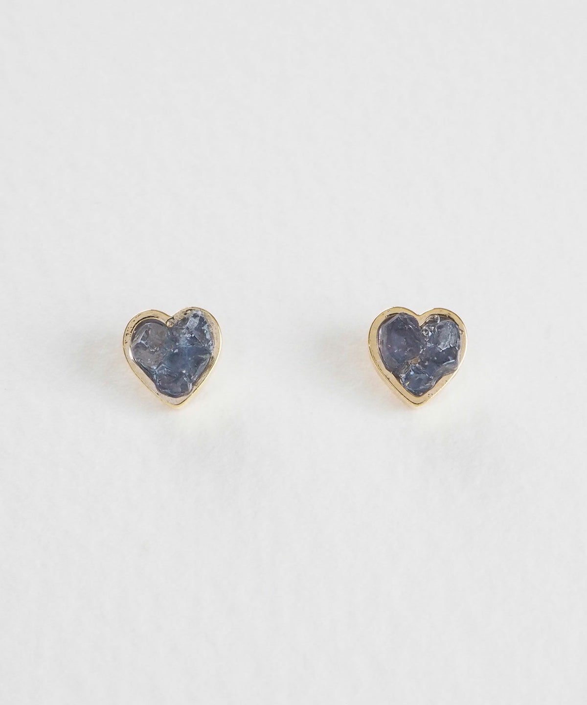 プチハートストーンチタンポストピアス【MUK Dreamy stone】