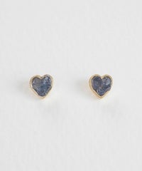 プチハートストーンチタンポストピアス【MUK Dreamy stone】