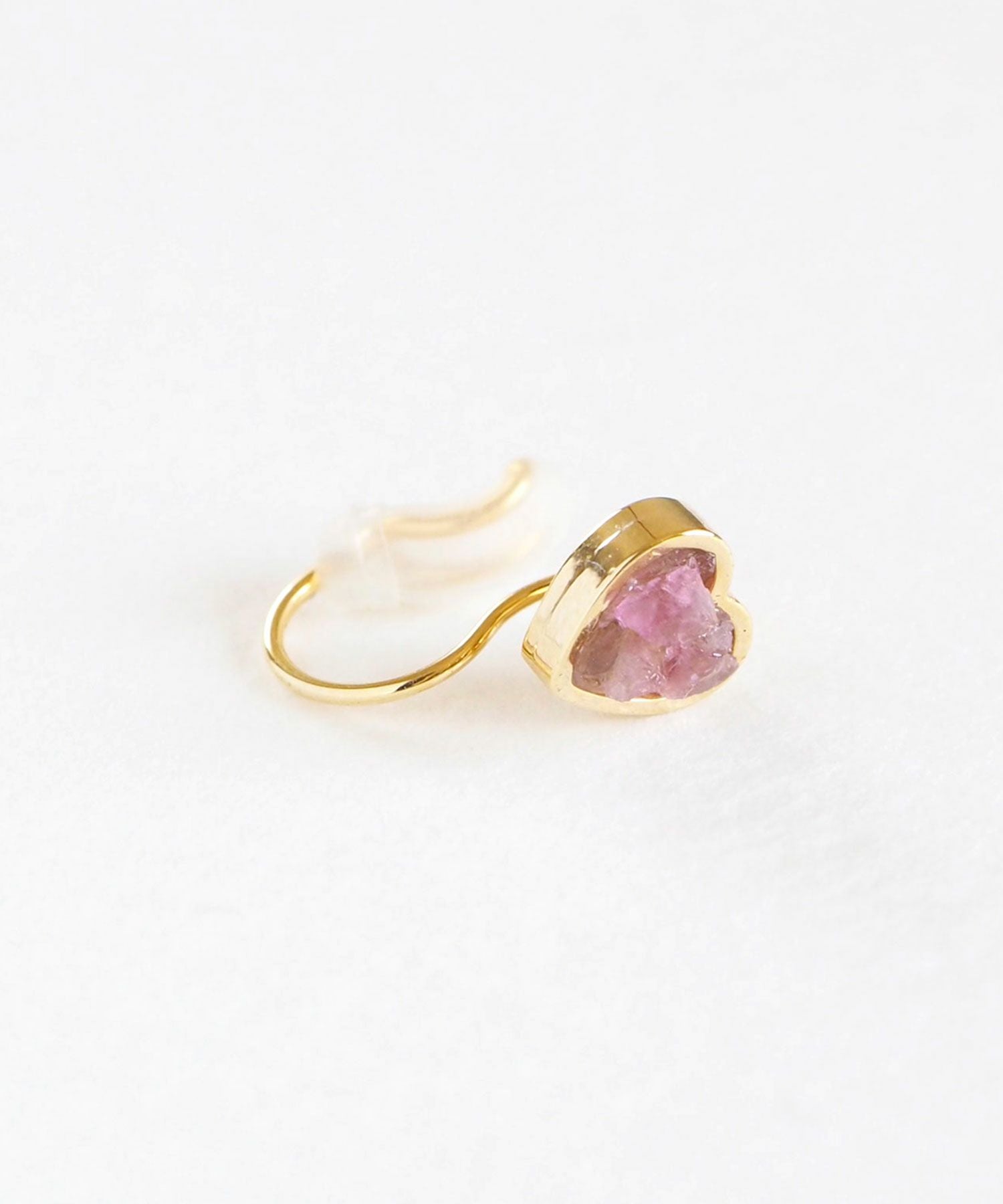 プチハートストーンノンホールイヤリング【MUK Dreamy stone】