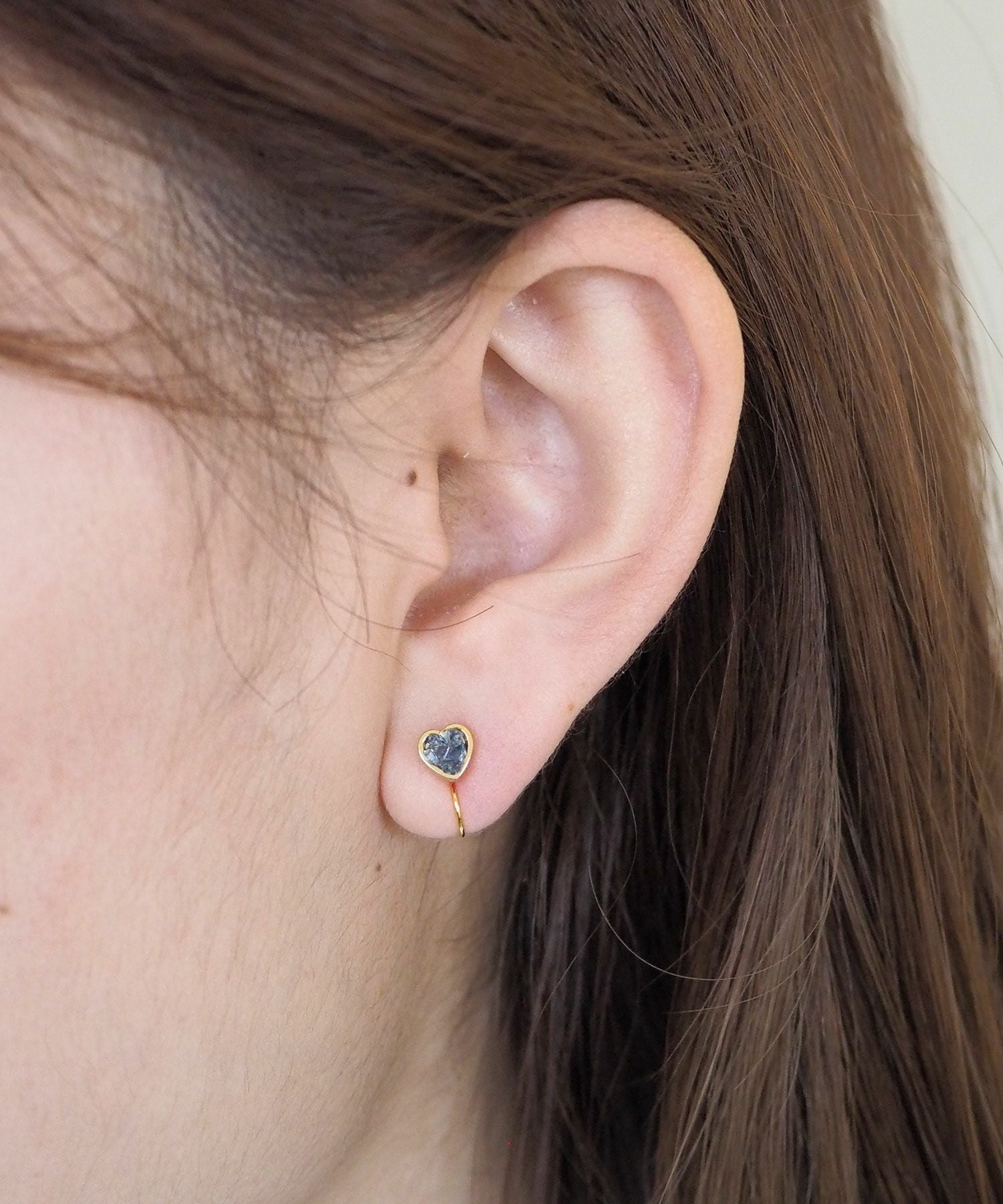 プチハートストーンノンホールイヤリング【MUK Dreamy stone】