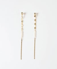 【web限定】ルミパール&チェーンセラミックポストピアス【Lumirise】