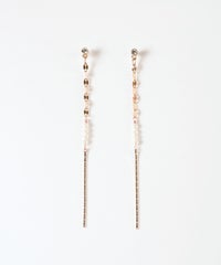 【web限定】ルミパール&チェーンセラミックポストピアス【Lumirise】