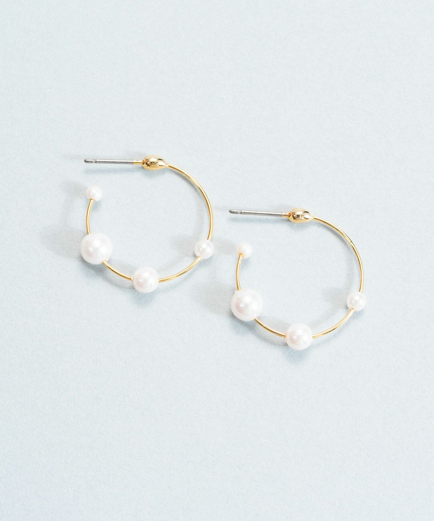 【web限定】ルミパールエハフープピュアチタンポストピアス【Lumirise】