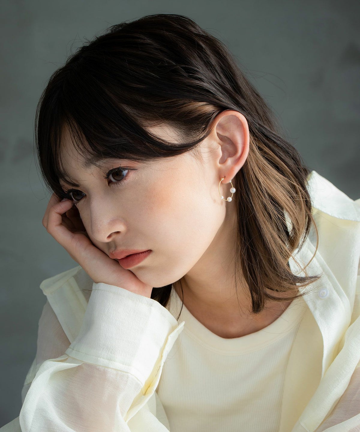 【web限定】ルミパールエハフープピュアチタンポストピアス【Lumirise】