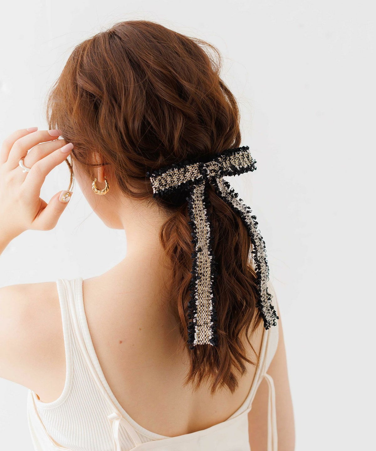 ツイードリボンバレッタ【Grace】