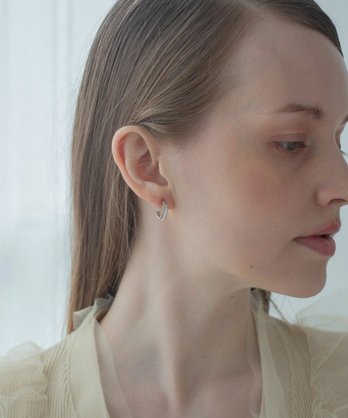 【web限定】ルミストーンフープ樹脂コーティングスムースピアス【Lumirise】