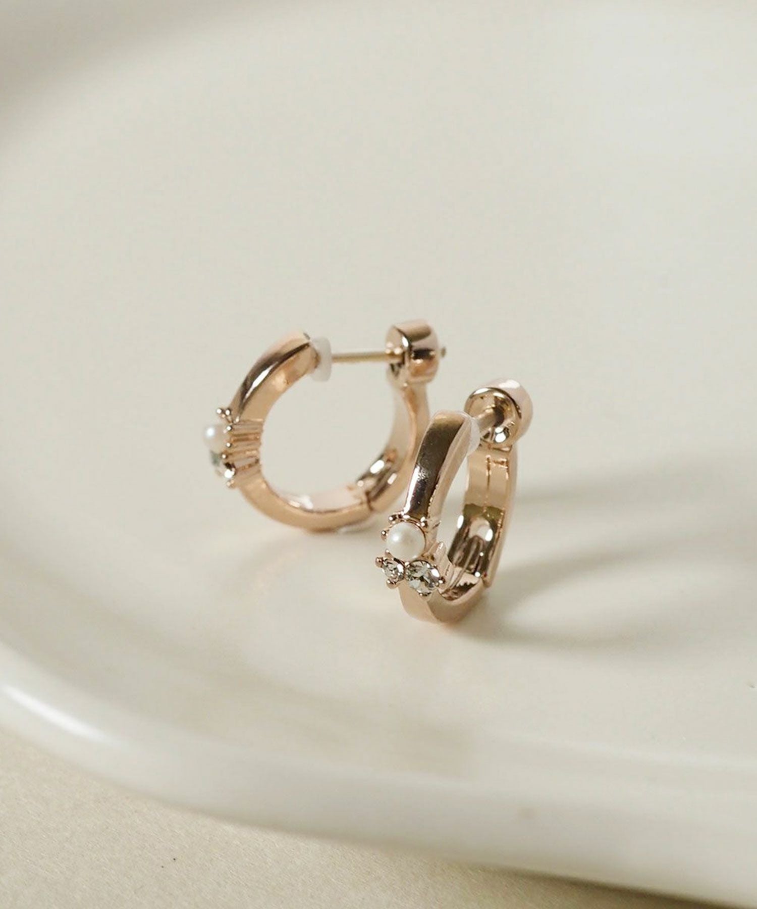 【web限定】ルミプチビジューフープ樹脂コーティングスムースピアス【Lumirise】