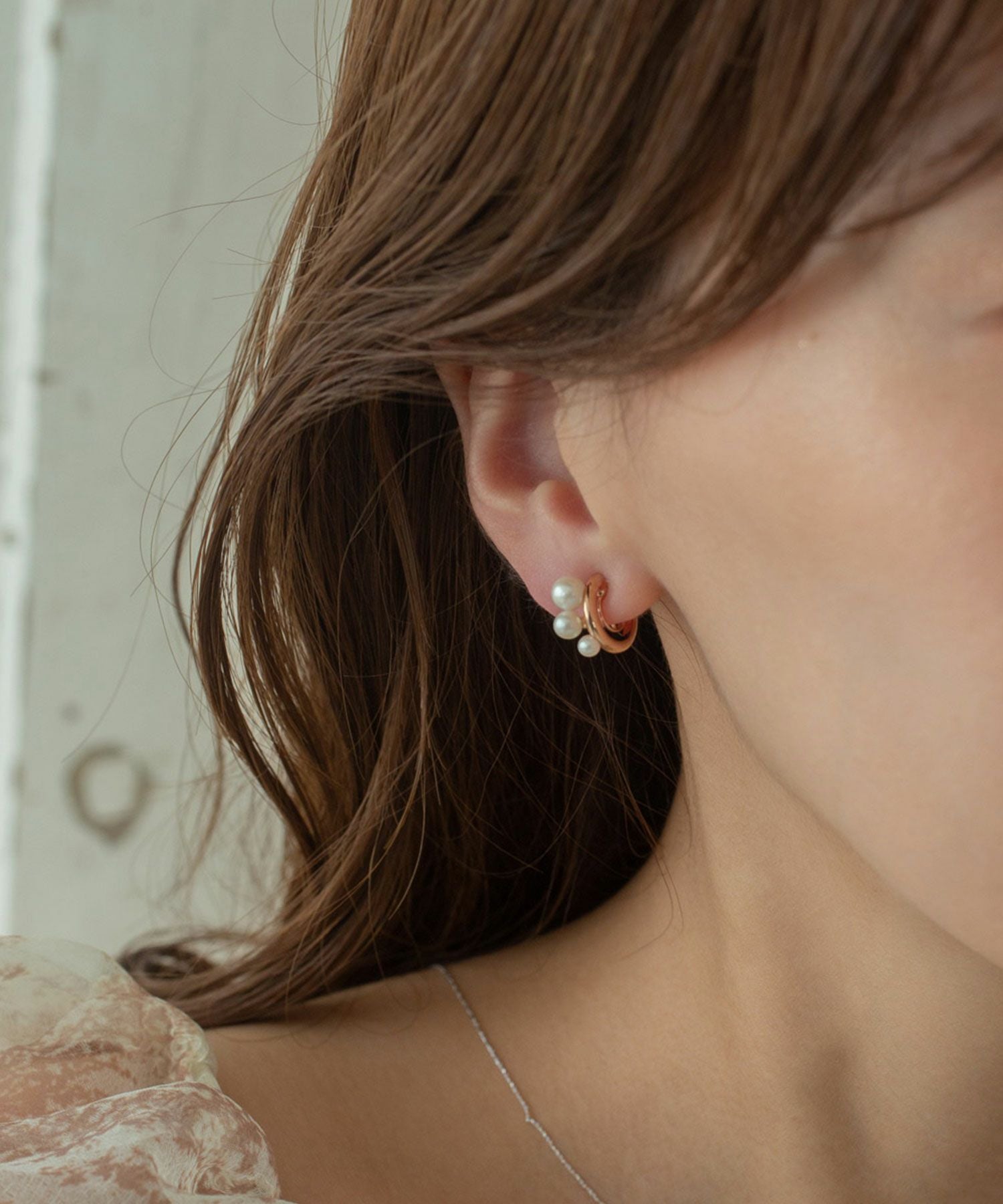 【web限定】ルミニュアンスパールループフィットイヤリング【Lumirise】