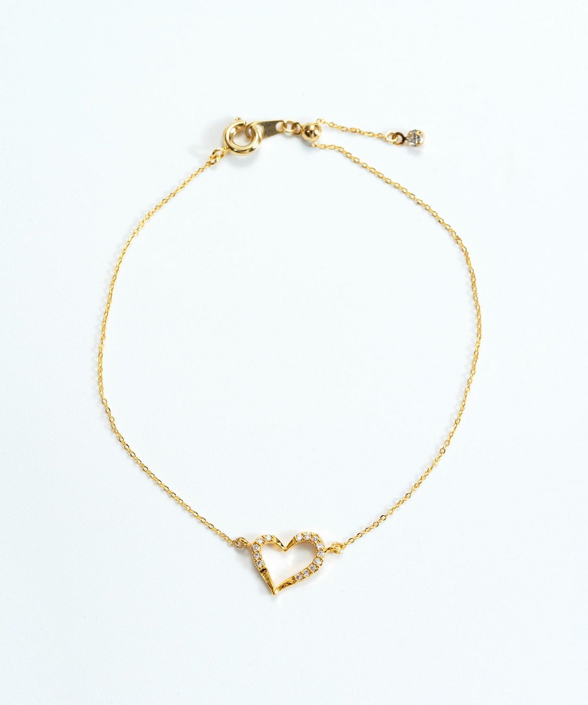 オープンハートキュービックジルコニアブレスレット【MUK】