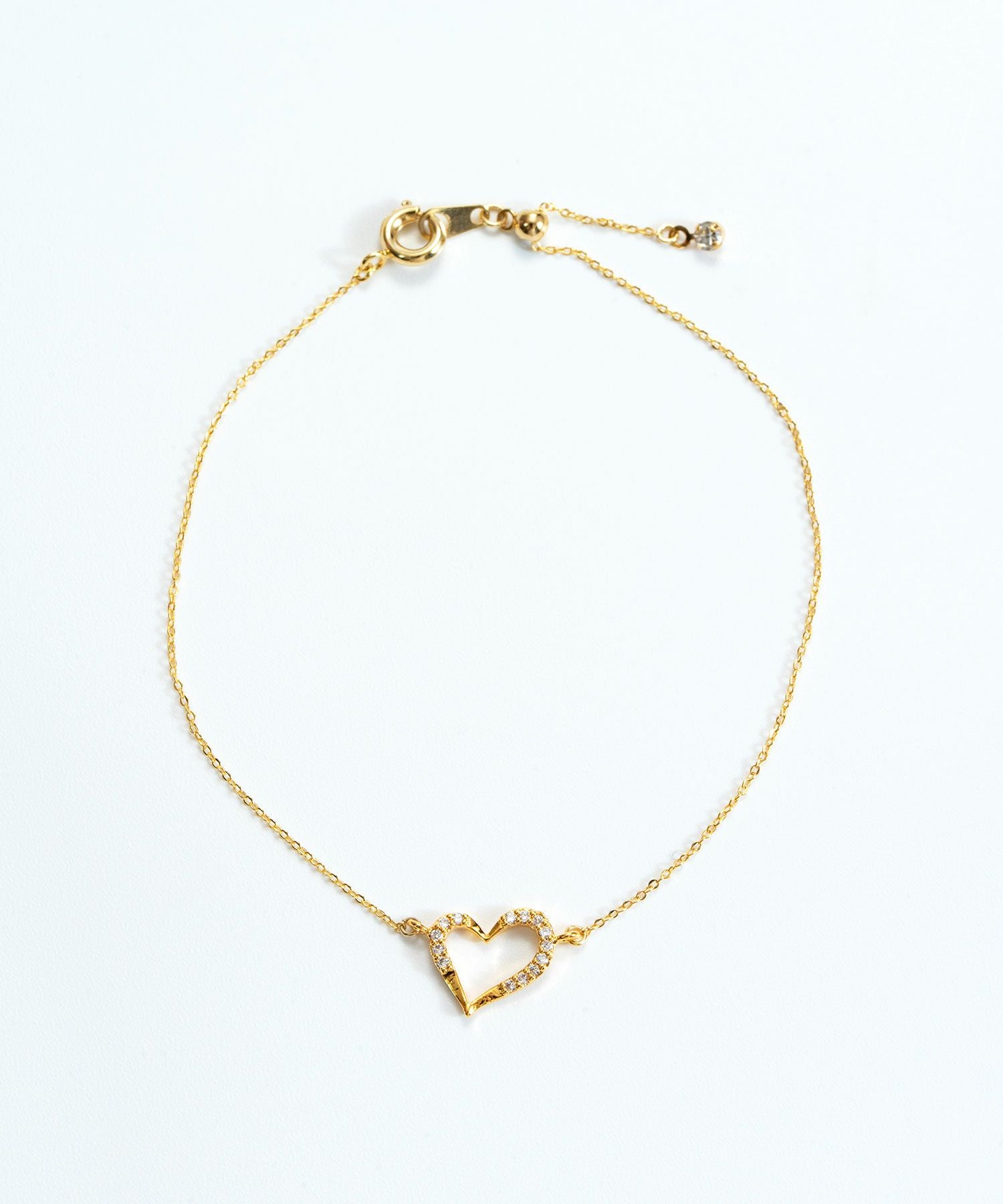 オープンハートキュービックジルコニアブレスレット【MUK】