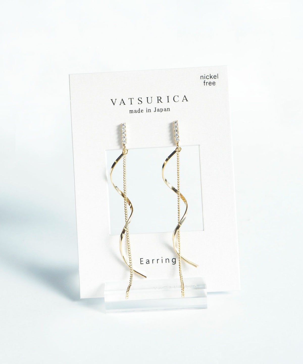 ロンシェヌウェーブラウンドメタルイヤリング