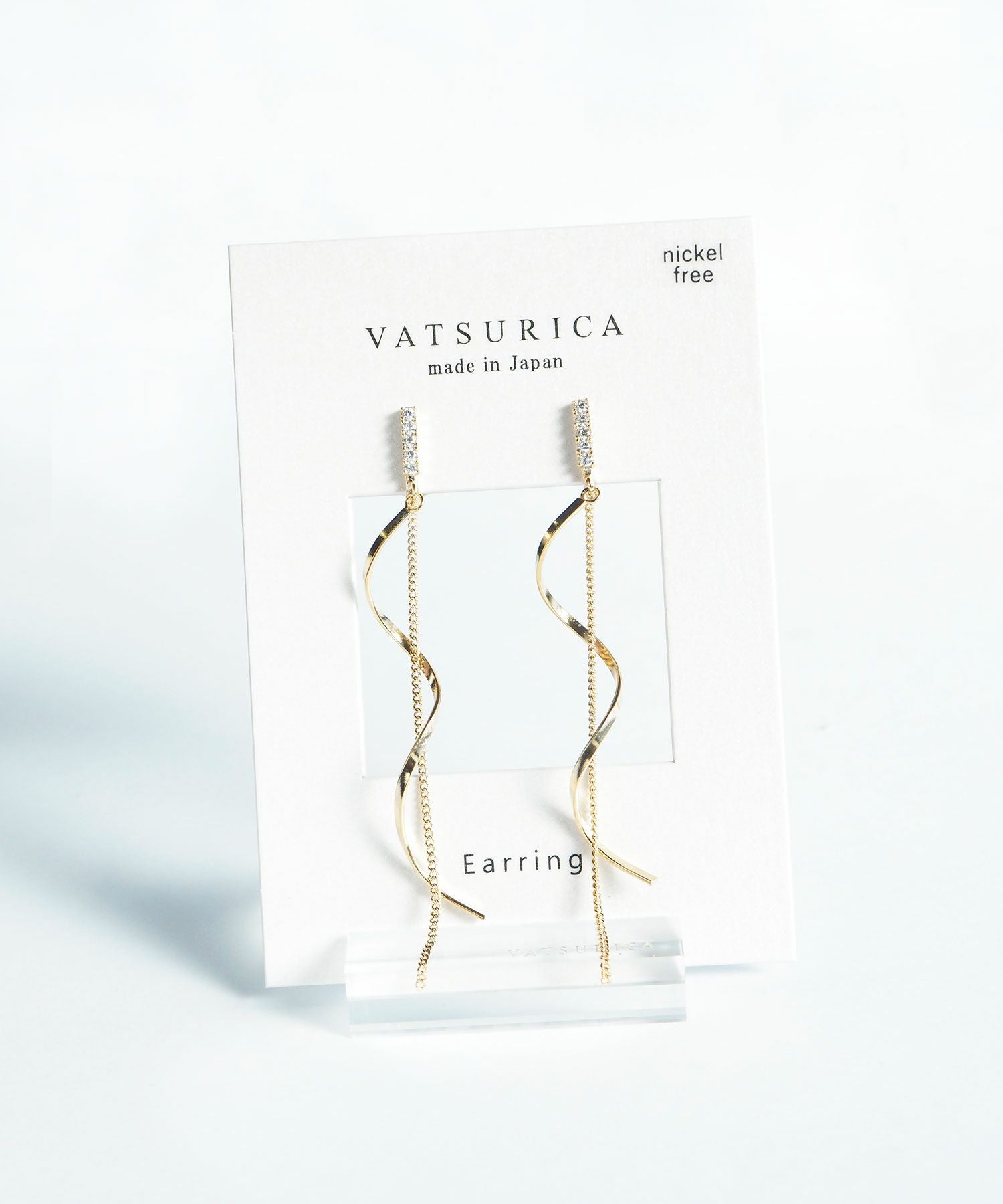 ロンシェヌウェーブラウンドメタルイヤリング