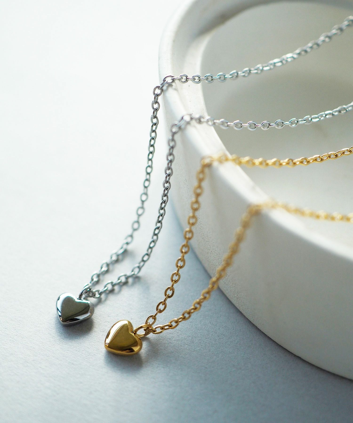 【web限定】ルミプチハートステンレスネックレス【Lumirise】