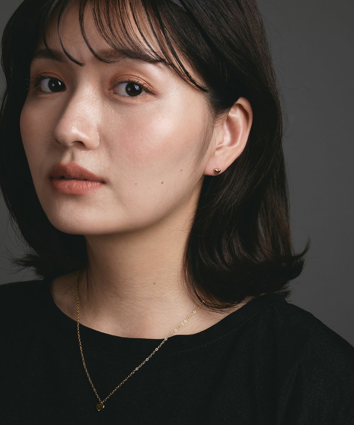 【web限定】ルミプチハートサージカルステンレスポストピアス【Lumirise】