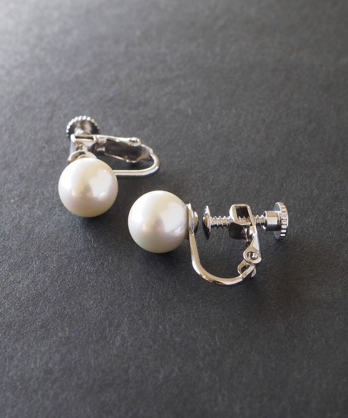 磨き貝パールイヤリング(8mm)【JUNO PREMIUM】