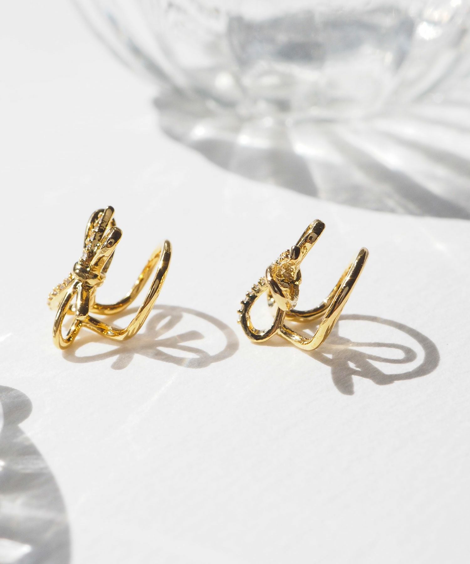 【MUK別注/web限定】リボンノットラウンドメタルイヤリング