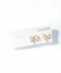 ダブルリボンIMFスプリングイヤリング