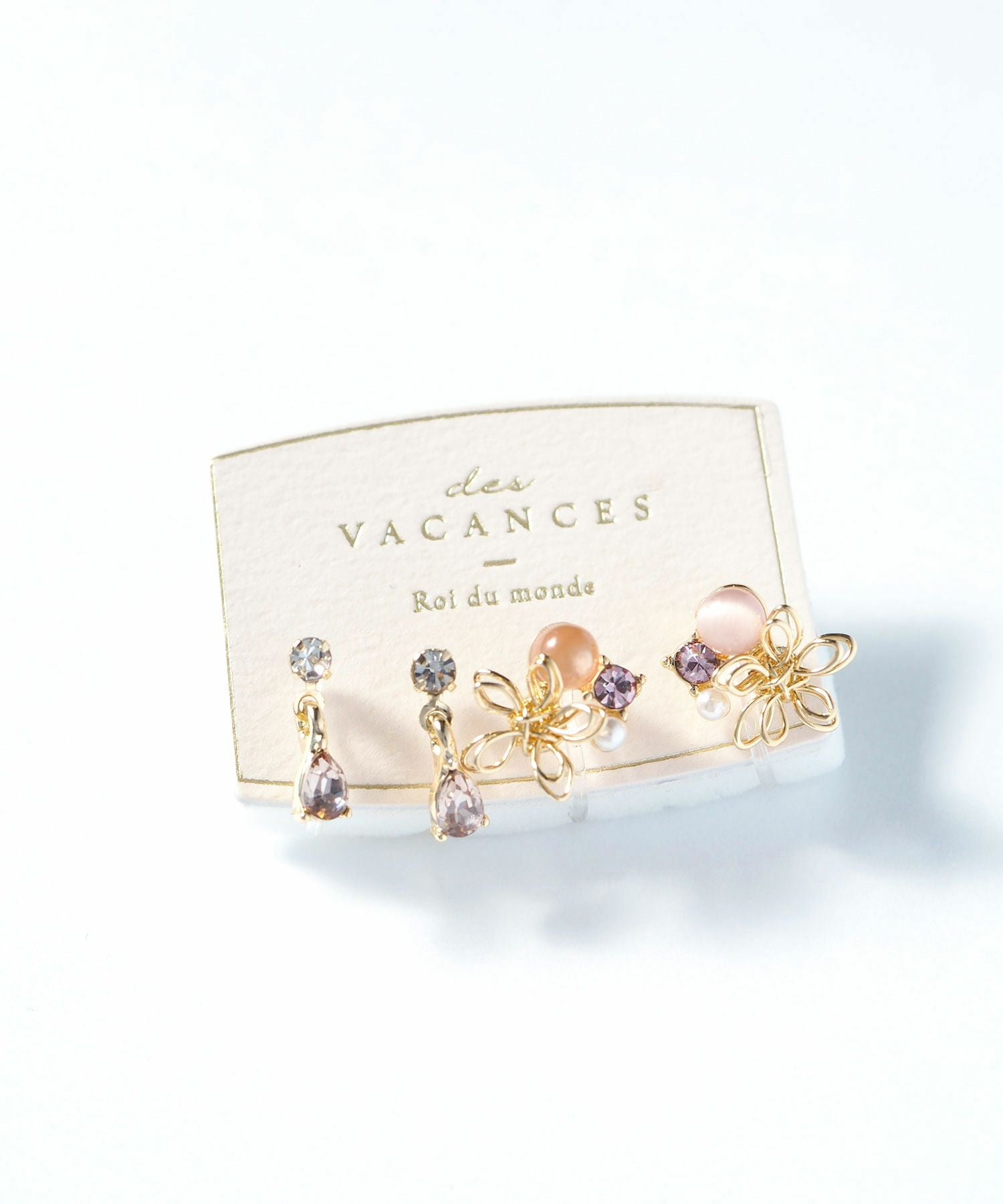 フラワーラインセット樹脂ノンホールイヤリング