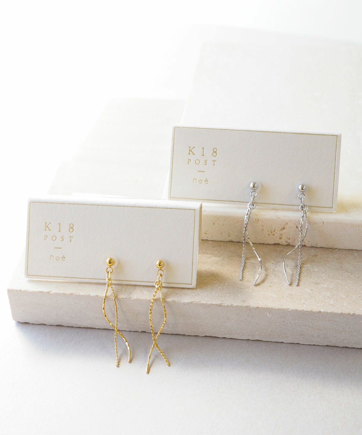 チェーンウェーブK18ポストピアス