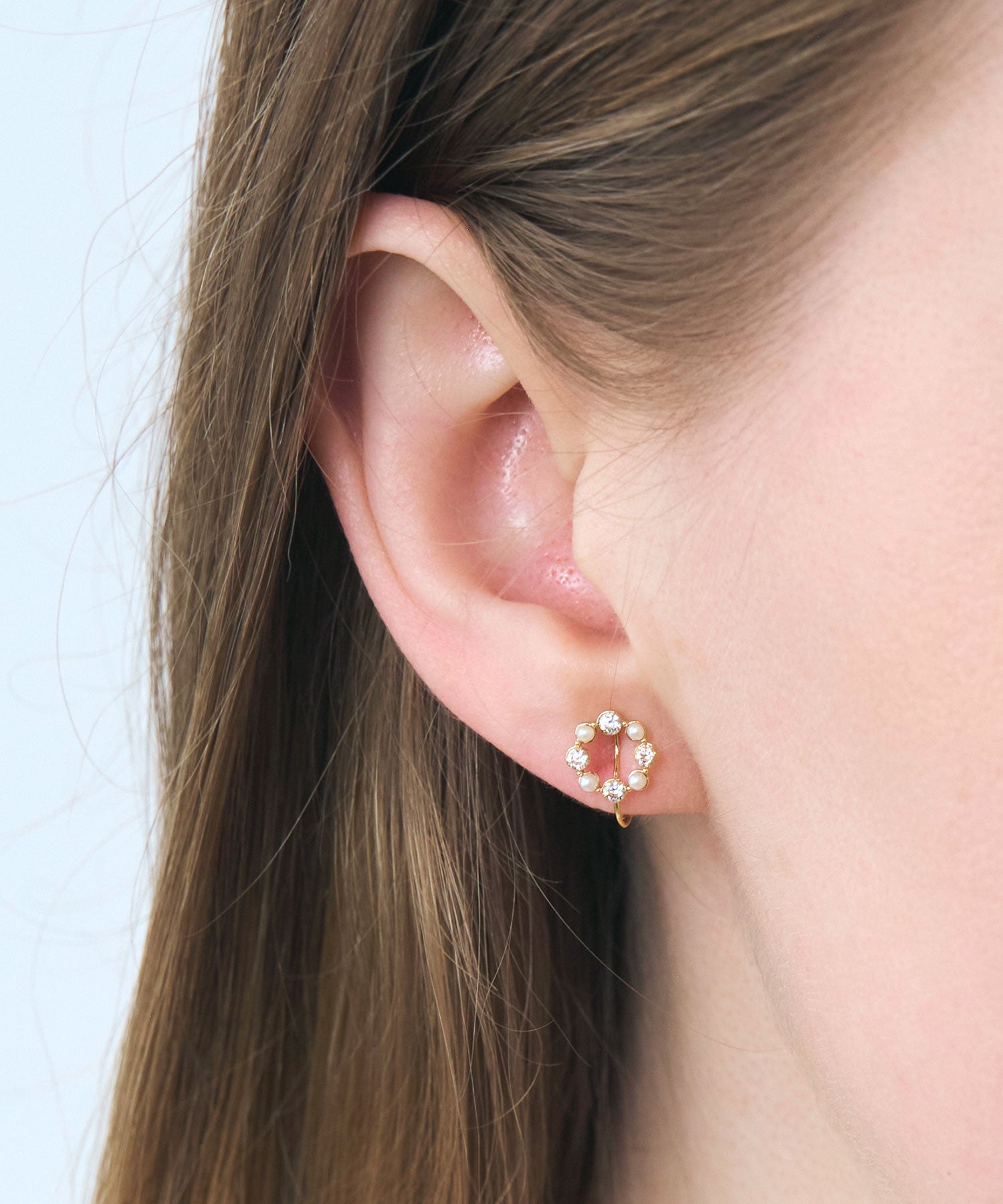 【web限定】ルミビジューリングループフィットイヤリング【Lumirise】