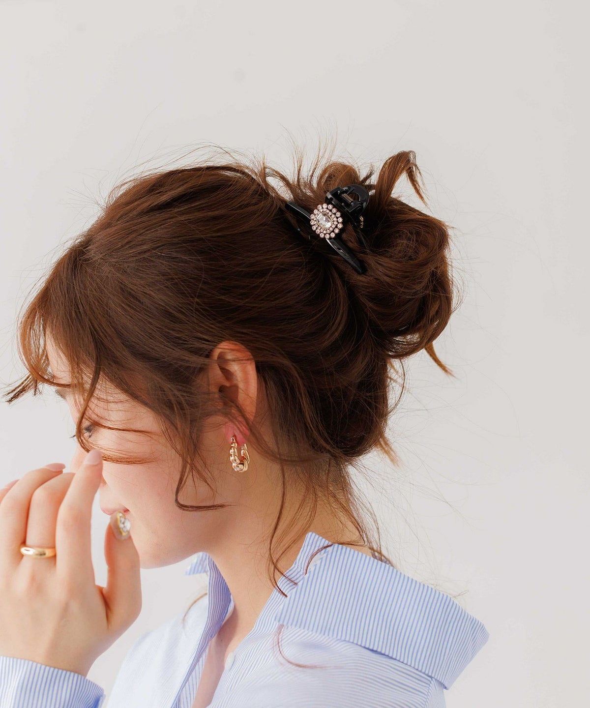 アンティークビジューラインミニバンスクリップ