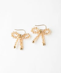 クリアカラーリボンフックピアス