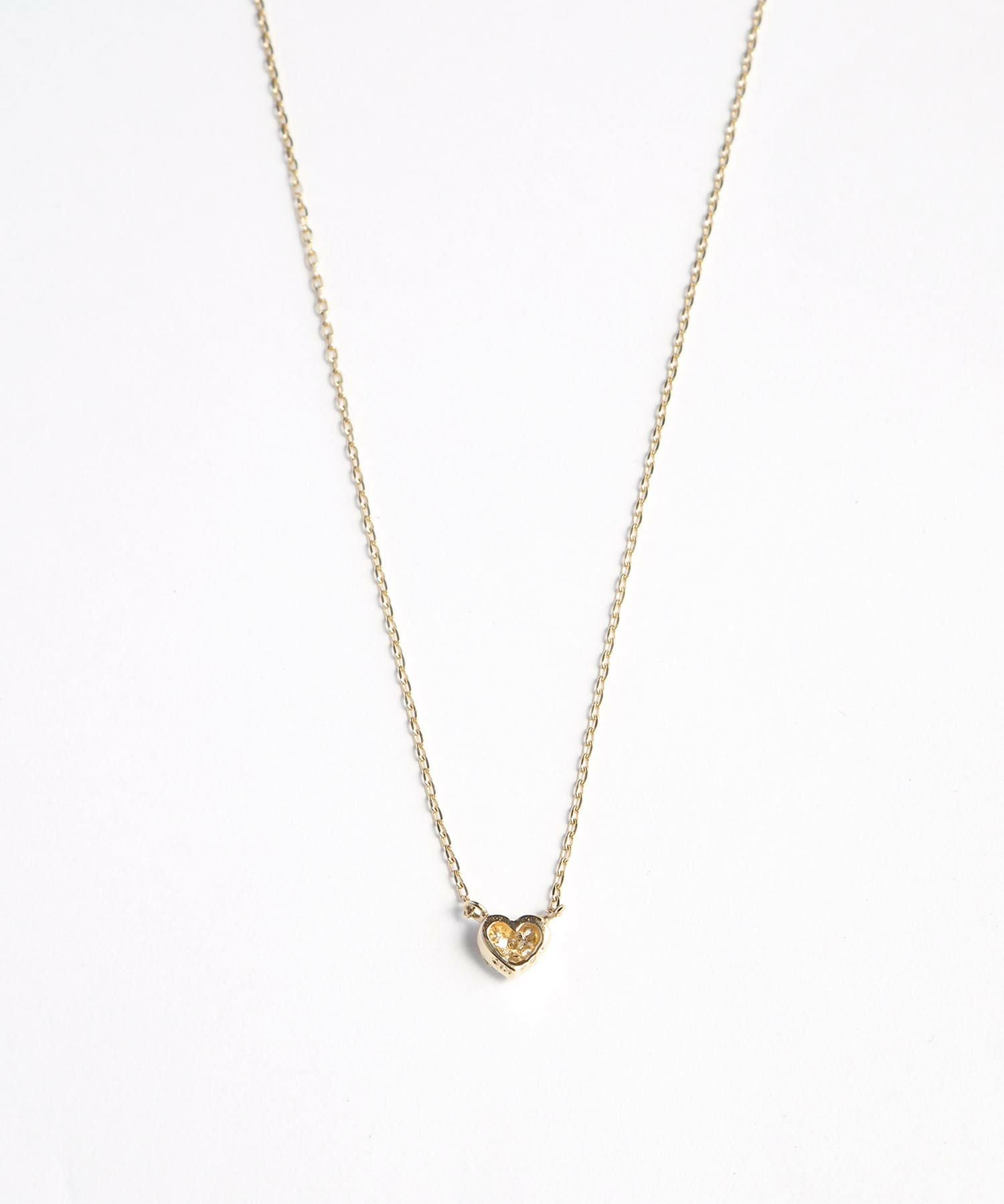 [K10]タイニーハートパヴェダイヤモンドプチペンダント【cucia】