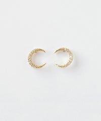 パヴェクレセントムーンピアス【MUK petite charme】