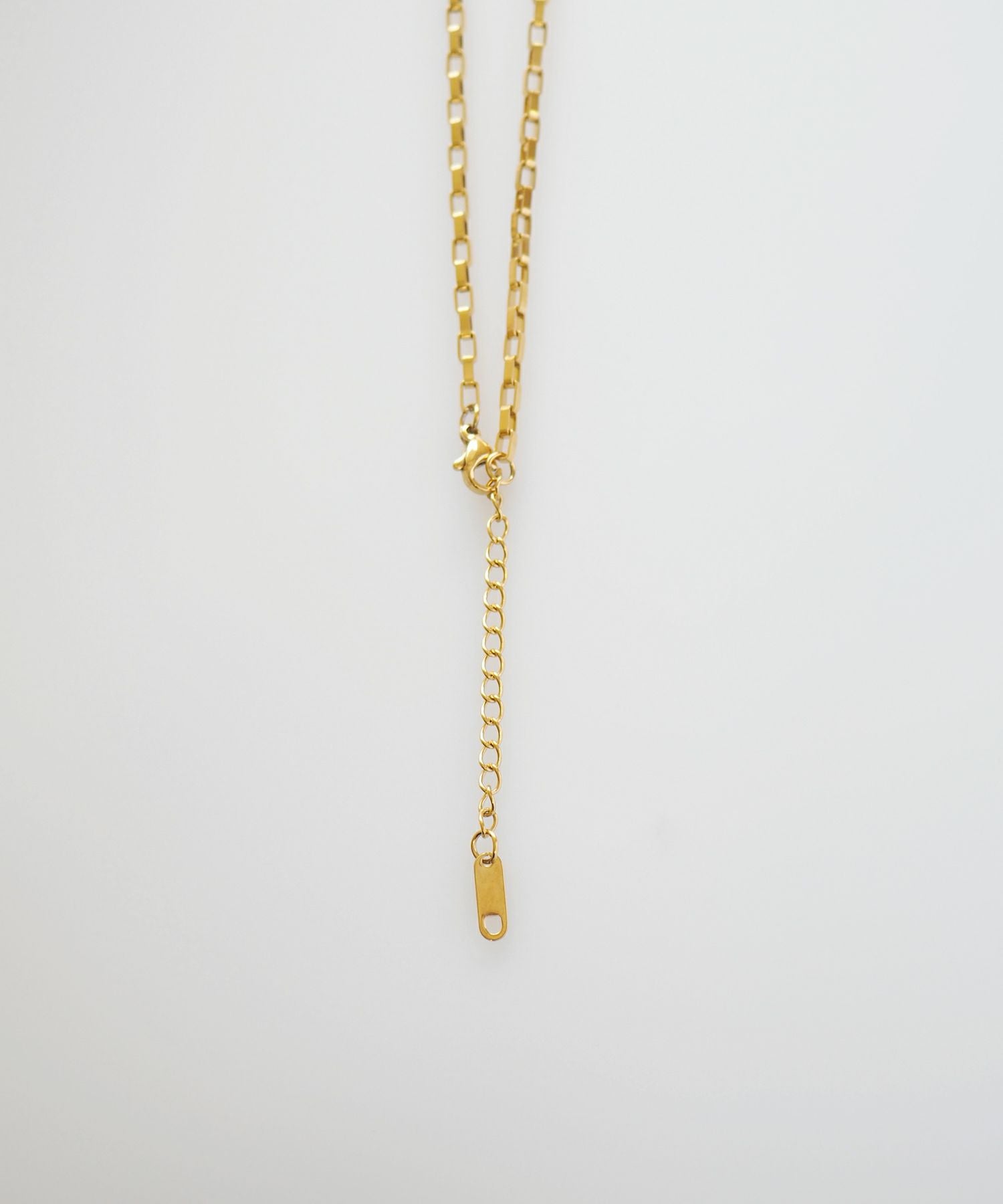 スクエアアズキチェーンステンレスネックレス