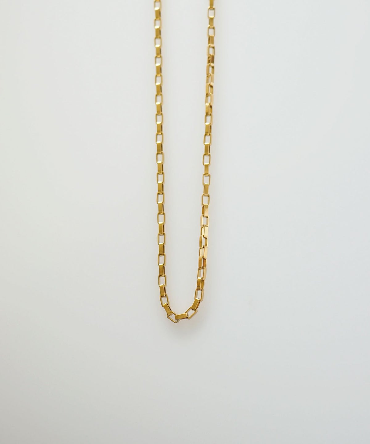 スクエアアズキチェーンステンレスネックレス