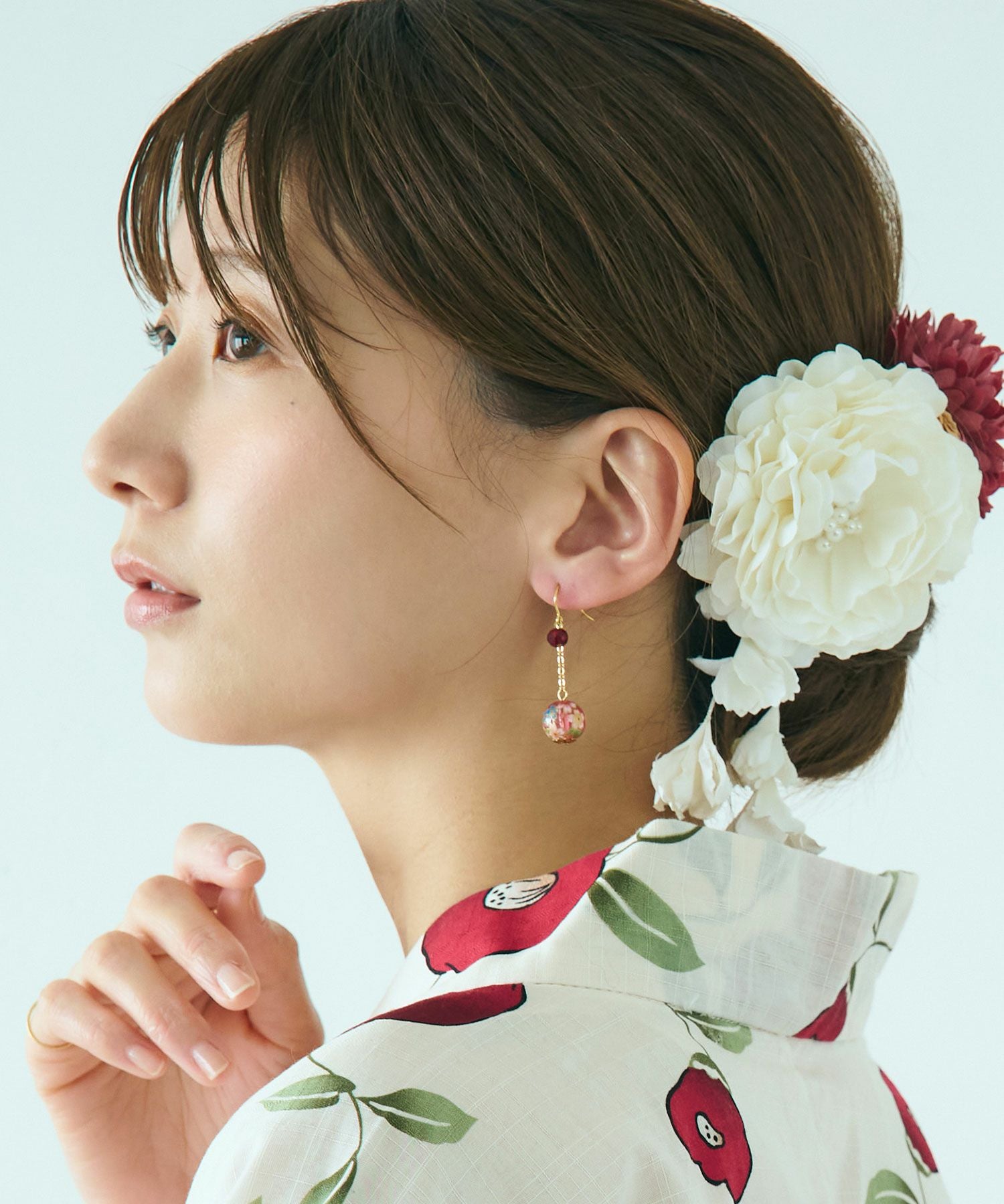 花型飾り花玉とんぼ玉フックピアス【雅 -MIYABI-】 | 【公式】MUK