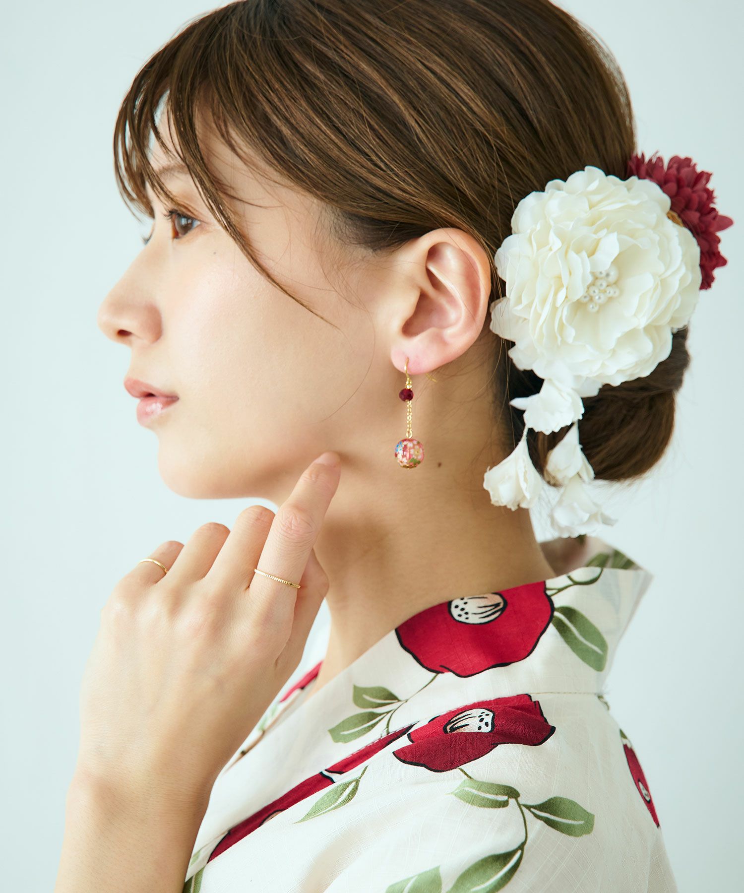 花型飾り花玉とんぼ玉フックピアス【雅 -MIYABI-】 | 【公式】MUK