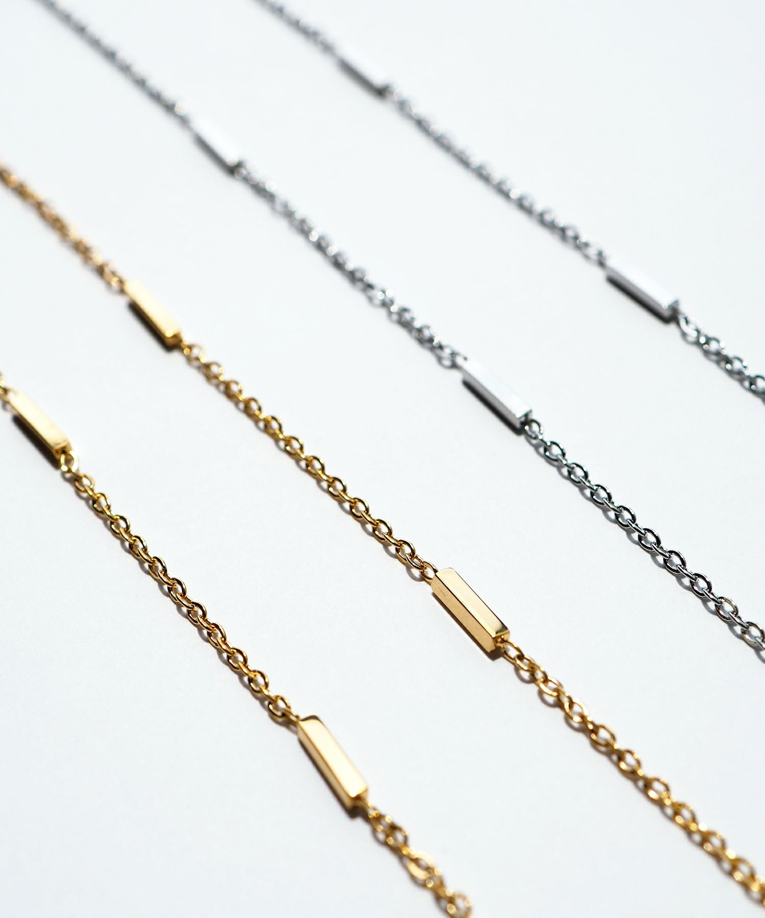 レクタングルバーサージカルステンレスネックレス