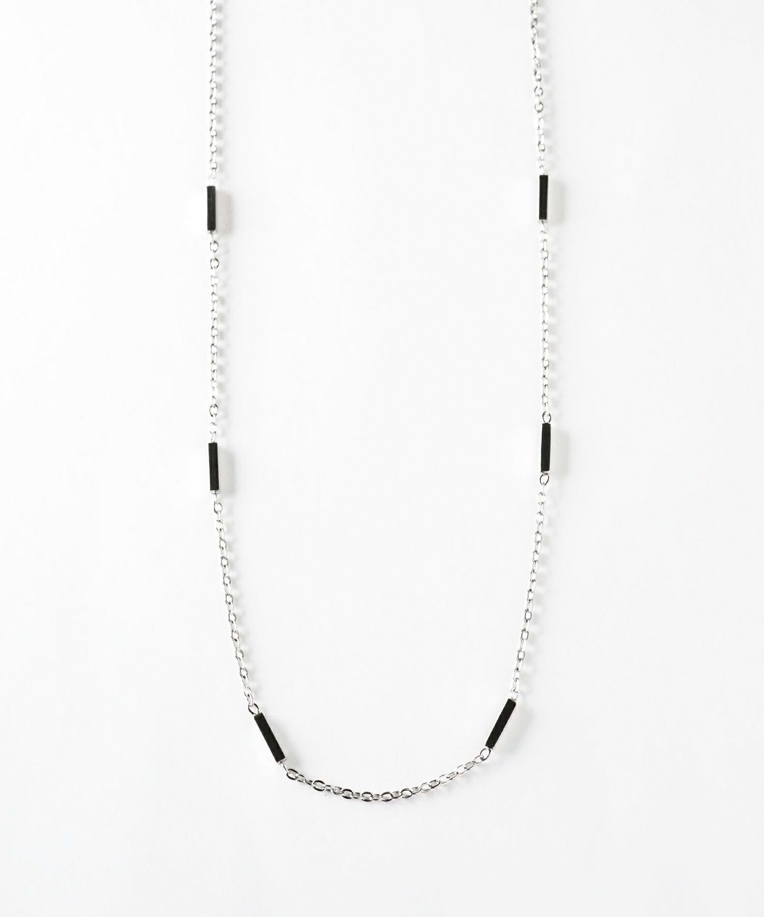 レクタングルバーサージカルステンレスネックレス