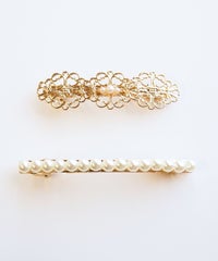 メタルレース&パールバレッタ