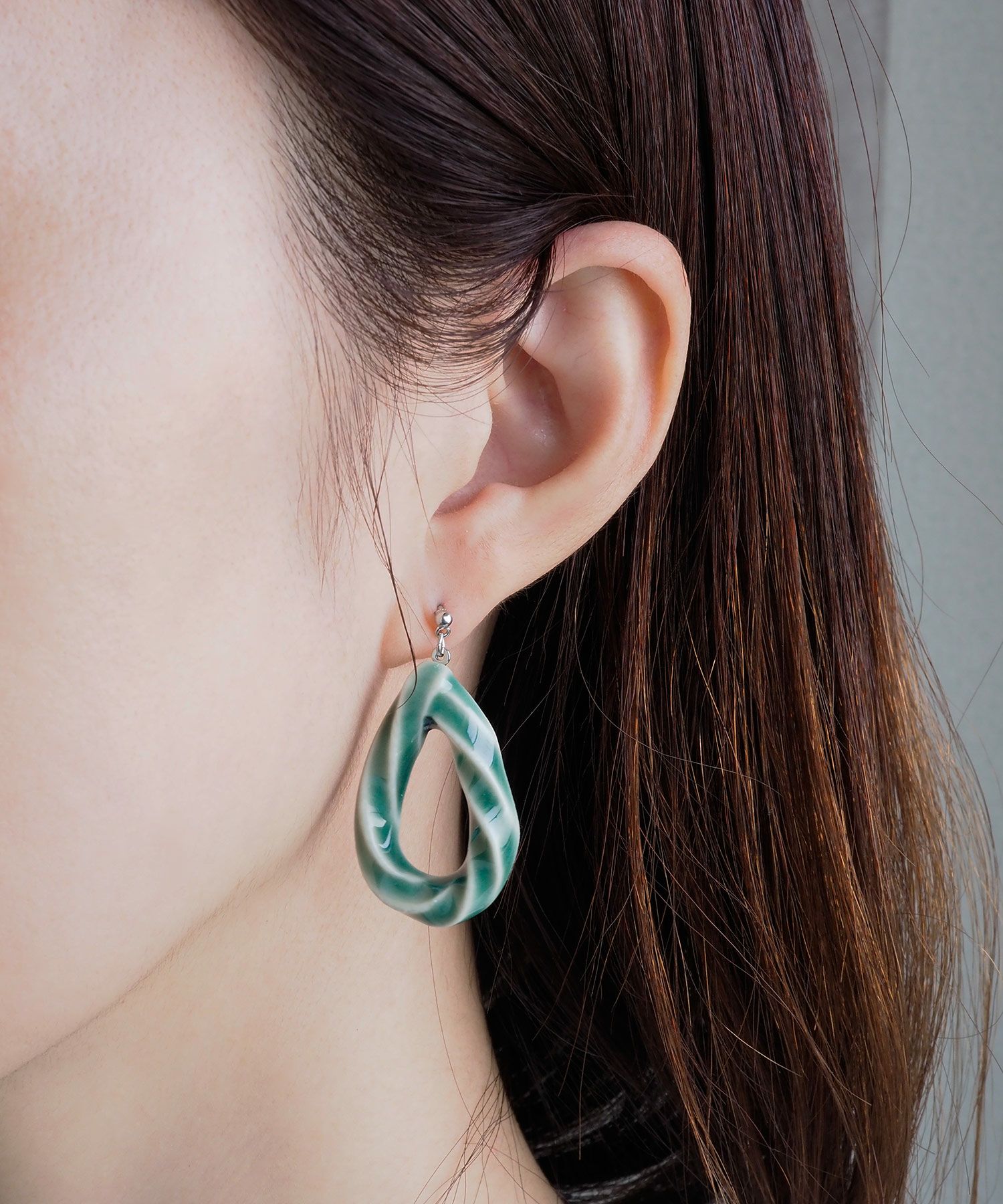 美濃焼タイルドロップピアス【七窯社】