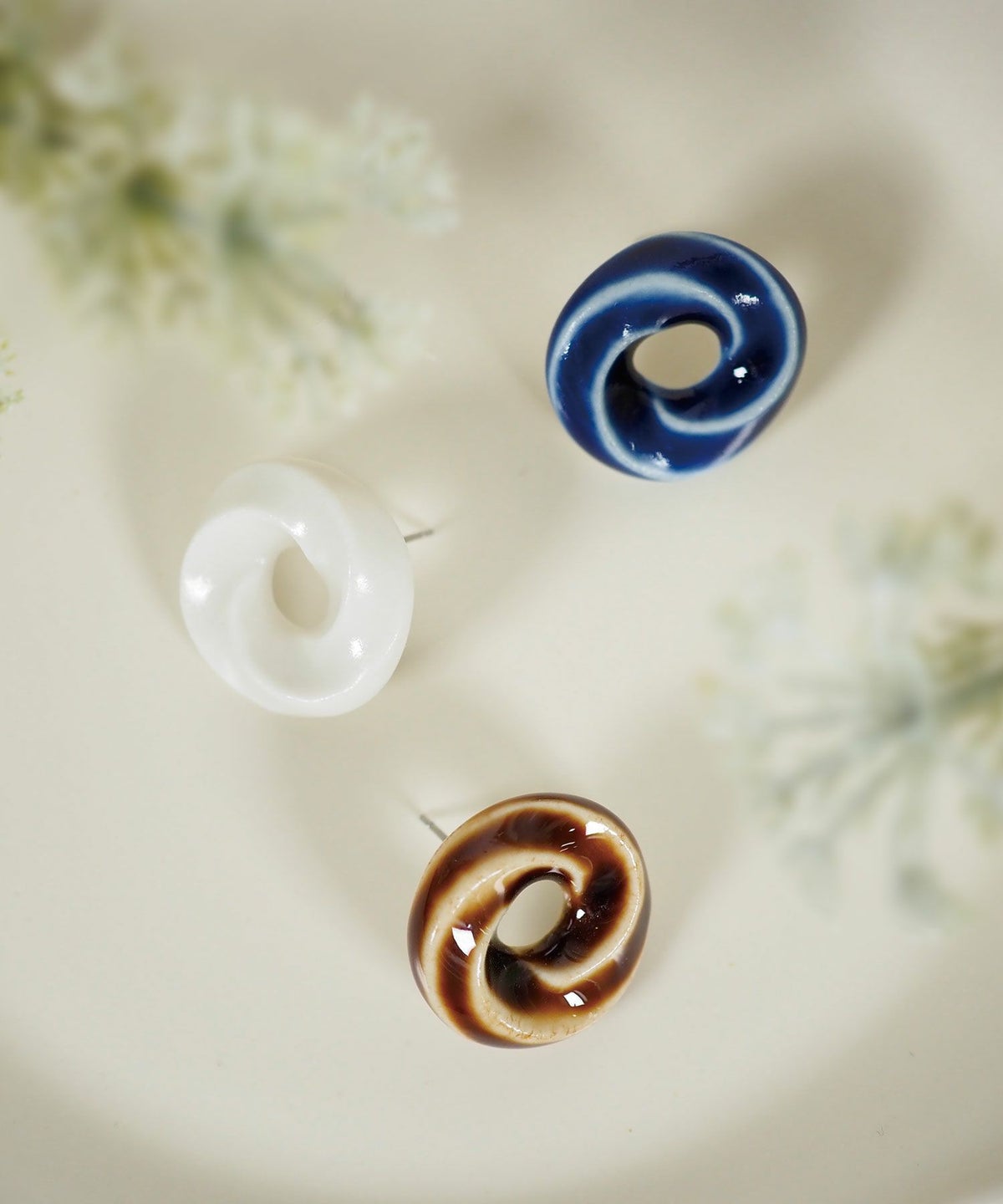 美濃焼タイルくるりピアス【七窯社】