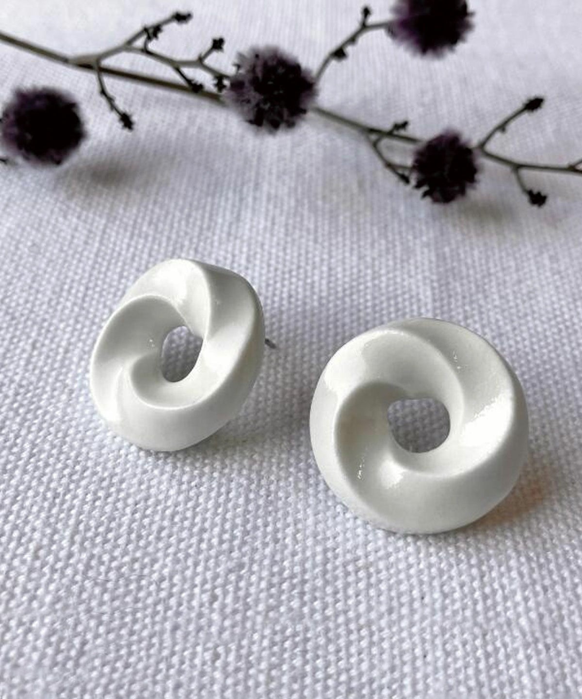 美濃焼タイルくるりピアス【七窯社】