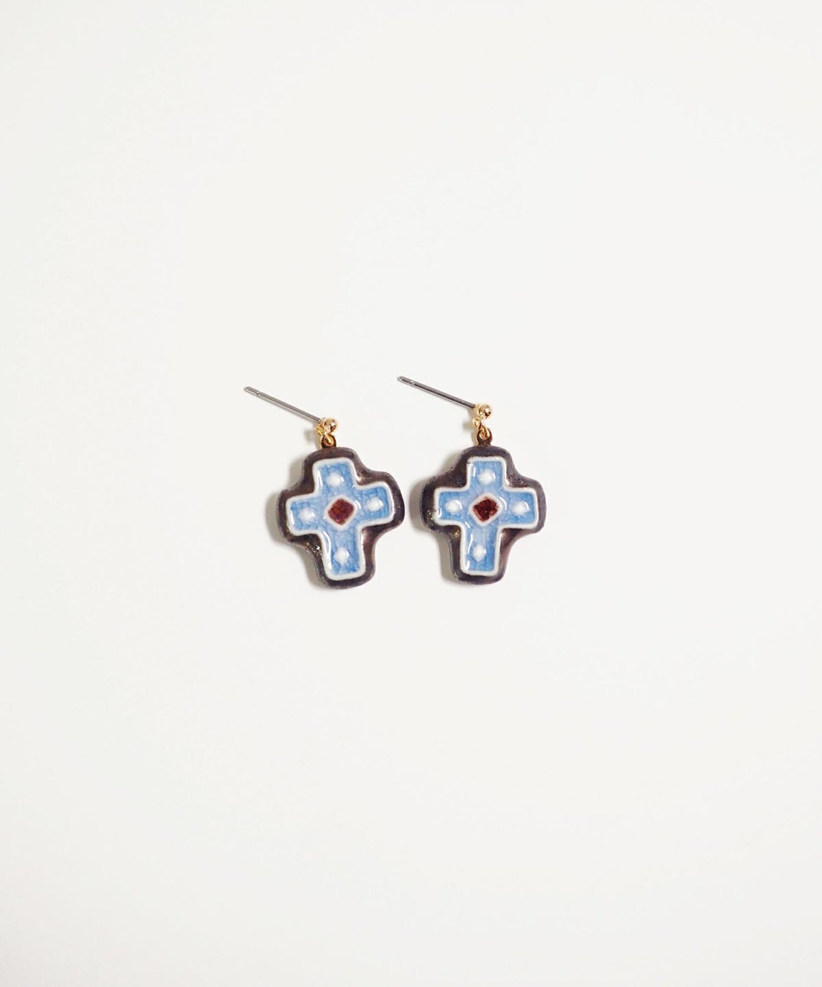 美濃焼タイルくろわピアス【七窯社】