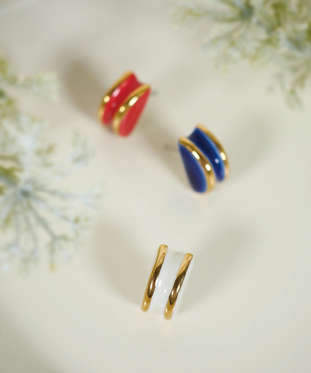 美濃焼タイルぷぬ金彩ピアス【七窯社】