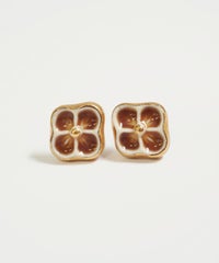 美濃焼タイルよつ花ピアス【七窯社】