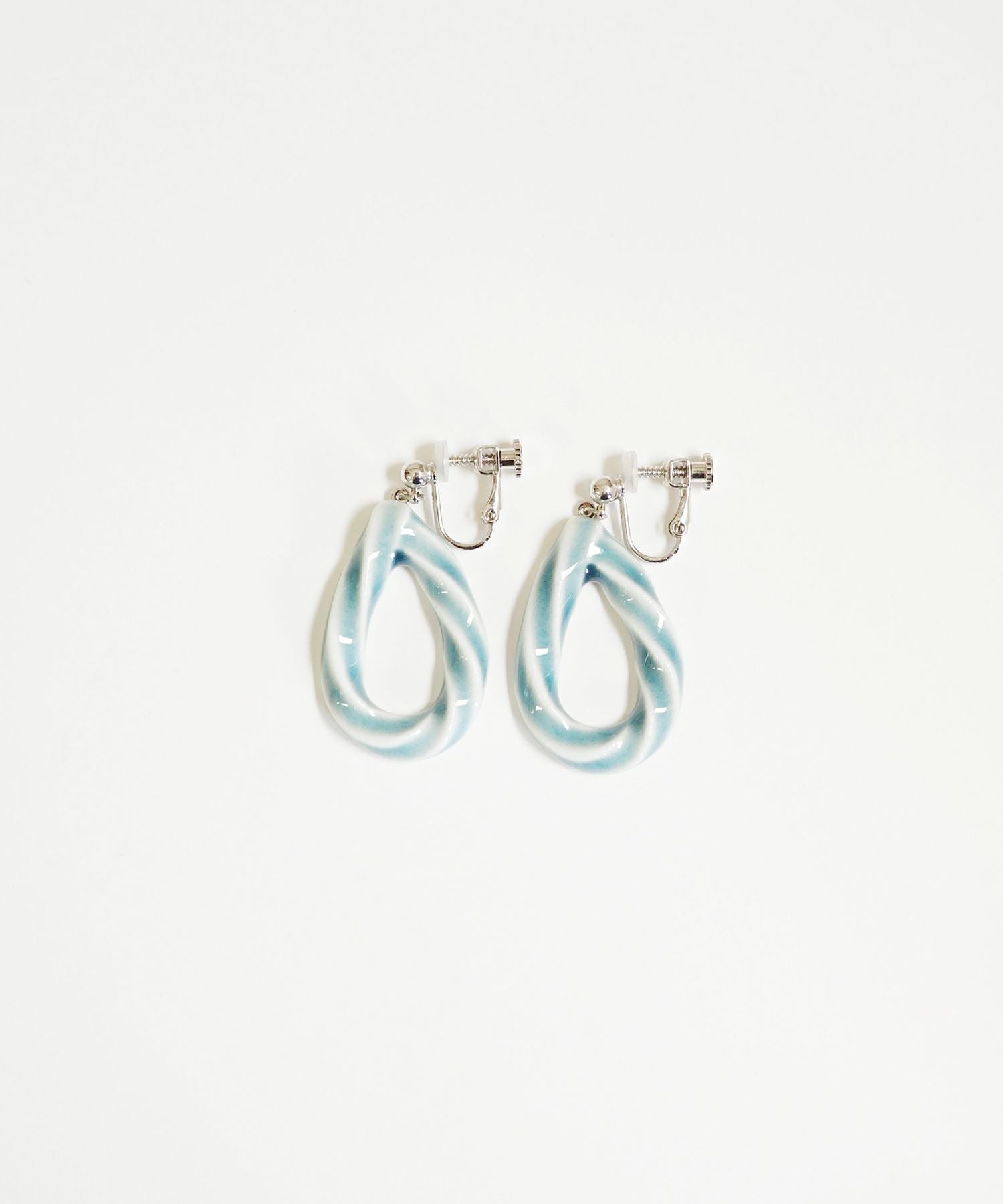 美濃焼タイルドロップイヤリング【七窯社】